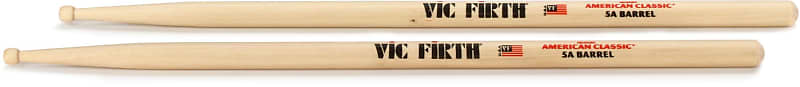 Vic Firth American Classic Drumsticks Barrel Tip - 5A - Barrel Tip (4-pack) Bundle image 1