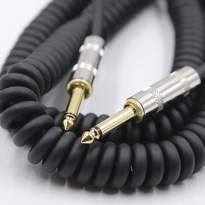 Perfektion Heavy Duty 20' ft Vintage Coiled Guitar and Instrument Cable  with 1/4