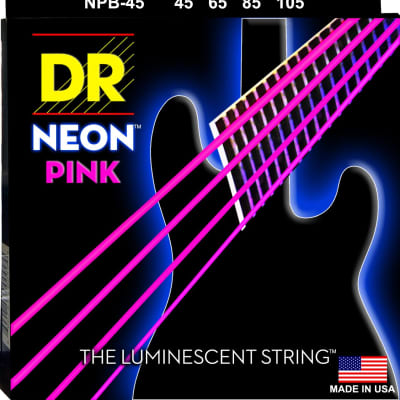 DR NPB-45 Neon Pink Bass Guitar Strings gauges 45-105 image 1