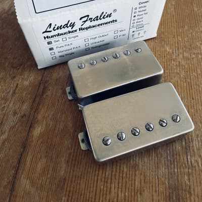 Lindy Fralin Pure PAF Humbucker Pickup Set New Raw Nickel | Reverb Greece