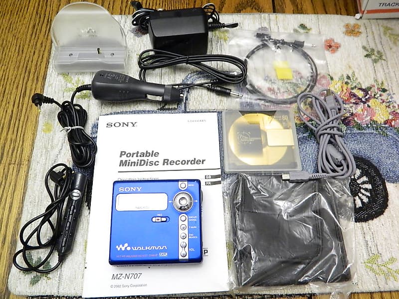NOT WORKING Sony Minidisc Walkman MZN707 Recorder + AC Reverb