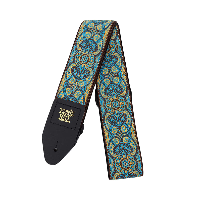 Ernie Ball 4098 2" Polypropylene Guitar Bass Strap Leather Ends Imperial Paisley image 1