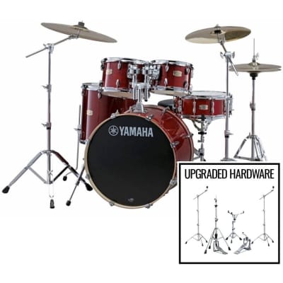 Yamaha SBP2F50 Stage Custom Drum Shell Kit, 5-Piece, Cranberry Red, with Hardware Pack
