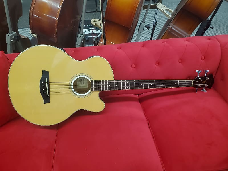 Ibanez  AEB5E  Natural acoustic electric bass guitar with built in tuner and sound hole port image 1