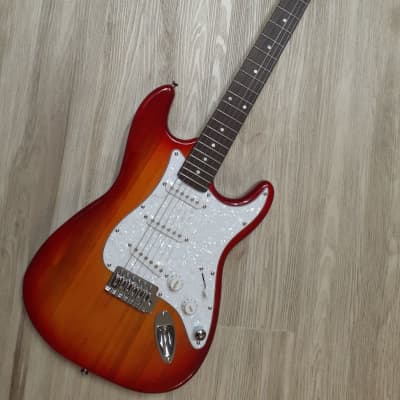 2024  Elite ® Strat Pro Style Guitar "Cherry Burst" & Hot Z-Mule Pickups® w/ Blender Mod image 4