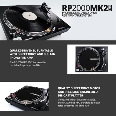 Reloop RP-2000-USB-MK2 Direct Drive Turntable w/ Needle, USB Transfer image 2