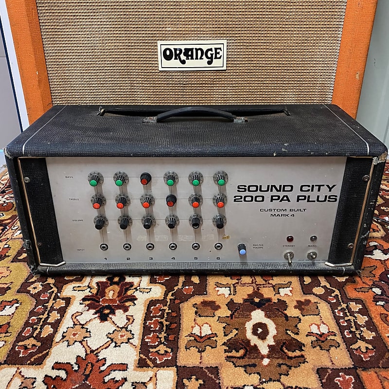 Vintage 1970s Sound City 200 PA Plus 6550 Valve Amplifier Head Dallas Arbiter image 1