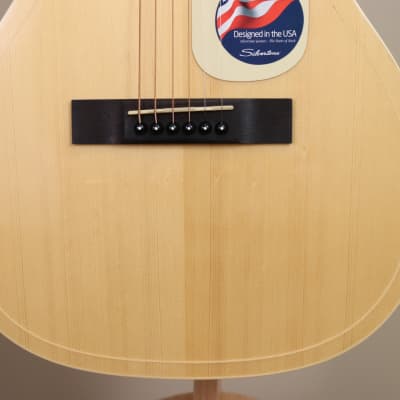 Silvertone 604N Parlor Acoustic Guitar - Natural image 4