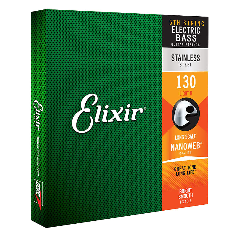 Elixir 13436 Single String Bass 130 Stainless Steel Single Reverb