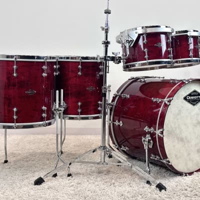 Craviotto 22/10/12/14/16/6.5x14" Solid Maple 2021 Drum Set - Red Stained Maple Gloss Lacquer image 2
