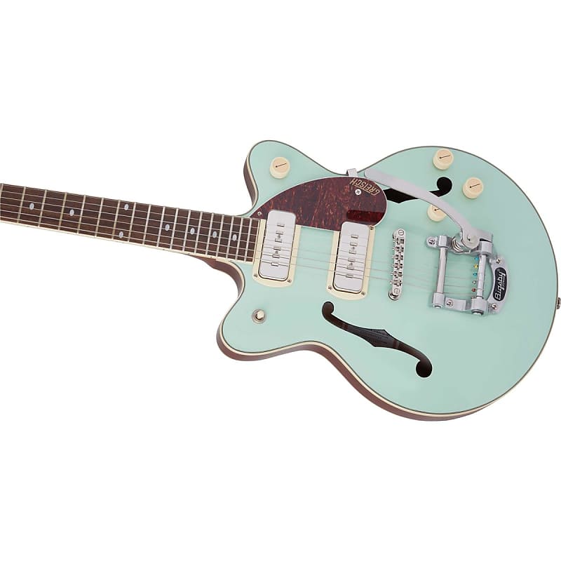 Gretsch G2655T-P90 Streamliner Collection Center Block Jr. Double-Cut P90  Electric Guitar with Bigsby, Two-Tone Mint Metallic with Vintage Mahogany St