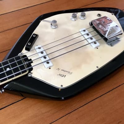 1969 Vox V210 Phantom IV Electric Bass Black Original Teardrop Case Made in Italy image 5