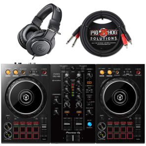 Pioneer DJ DDJ-400 DJ Controller with Audio-Technica ATHM20X