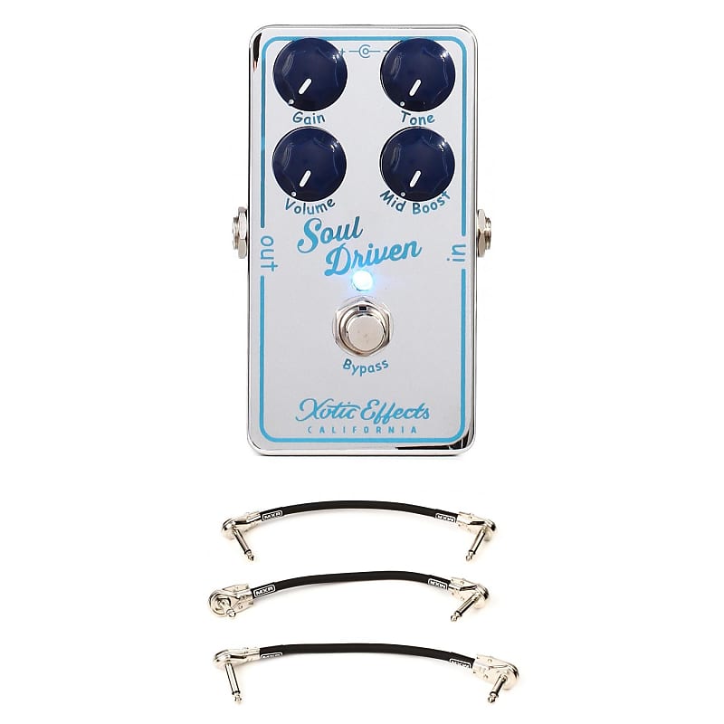 Xotic Soul Driven Overdrive Pedal with 3 Patch Cables