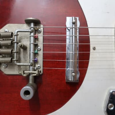 Vintage 1960s Teisco Kawai Wine Red Guitar MIJ Blues Machine Ry Cooder Hound Dog Taylor 3 PU Rare 24.5 scale image 7