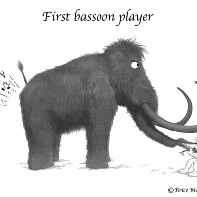 Special offer - accessories and reed for bassoon - Glotin + humor drawing print image 9