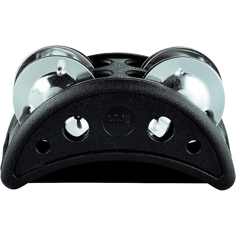 MEINL Compact Foot Tambourine with Steel Jingles Black image 1