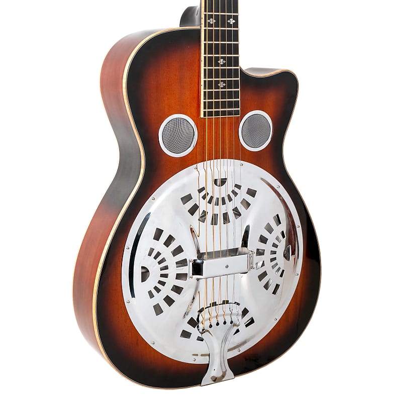 Gold Tone PBR-CA Paul Beard Signature Round Neck Resonator with Cutaway Tobacco Sunburst w/Case image 1