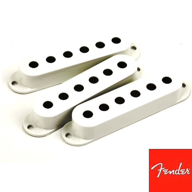 Fender Stratocaster Single Coil Pickup Covers-White image 1