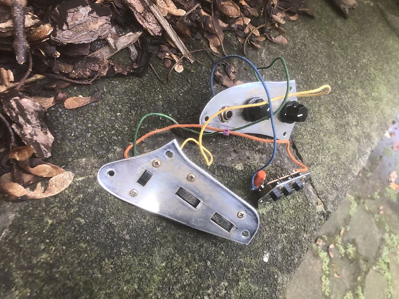 Fender Jaguar wire harness aged chrome plates Reverb