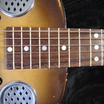 1960s Dobro Resophonic Square-Neck Guitar Rudy Dopyera Made Long Beach CA All Original Sunburst imagen 15