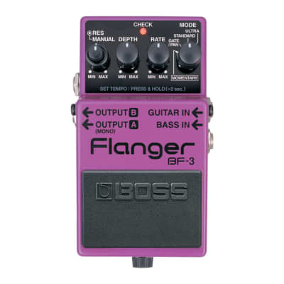 BOSS BF-3 Flanger Ultra and Gate/Pan Modes Guitar Effects Pedal with Guitar and Bass Inputs and Stereo Outputs for Guitarists and Bassists for sale