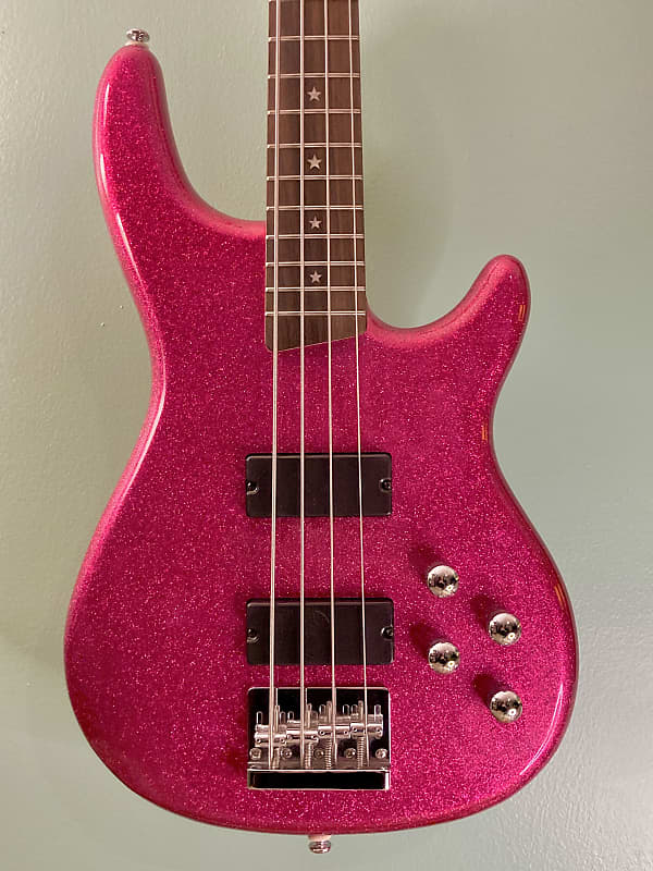 Daisy Rock Atomic Pink Sparkle Rock Candy Bass Guitar Schecter EMG