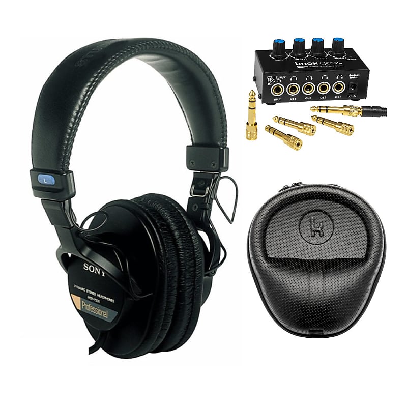 Sony MDR7506 Folding Professional Closed Ear Headphones Bundle  			