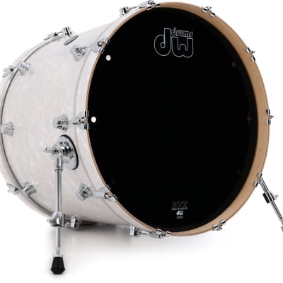 DW Performance Series Bass Drum - 18 x 22 inch - White Marine FinishPly  Bundle with Kelly Concepts Kelly SHU FLATZ System for Shure Beta 91 / 91A image 2