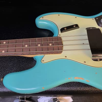 Mint! 2023 Fender Custom Shop 60 Jazz Bass Relic Aged Seafoam Green Stack Knob Chrome Hardware 9.5lbs image 5
