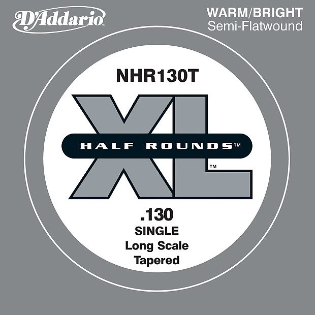 Immagine D'Addario NHR130T Half Round Bass Guitar Single String Long Scale .130 Tapered - 1