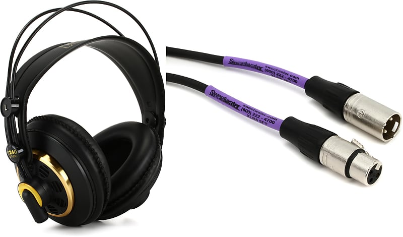 AKG K240 Studio Semi-open Pro Studio Headphones  Bundle with Pro Co EXM-5 Excellines XLR-XLR Patch Cable - 5 foot image 1