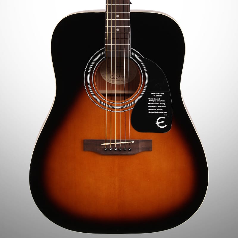 Epiphone DR-100 Acoustic Guitar, Vintage Sunburst image 1