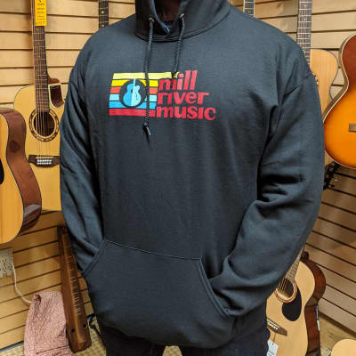 Mill River Music Pullover Hoodie 1st Edition Main Logo Unisex Black XL image 2
