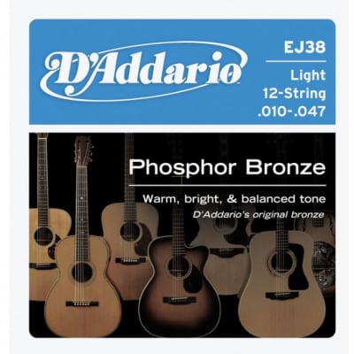 DADDARIO EJ38 Light 010-047 / 12-String Phosphor Bronze Round. Saiten für Westerngitarre Bild 1