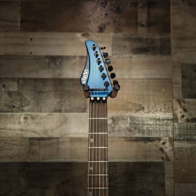 Schecter Banshee GT FR Satin Trans Blue with Black Racing Stripe Decal B-Stock Electric Guitar image 4
