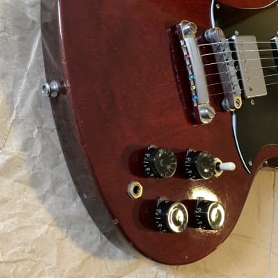 Ampeg  SG type e. guitar  STUD GE series Set Neck  70s Maxon Humbuckers! - Wine Red MIJ Very Good Condition image 3