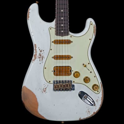 Fender Custom Shop Alley Cat Stratocaster Heavy Relic HSS RW Vintage Trem Olympic White image 2
