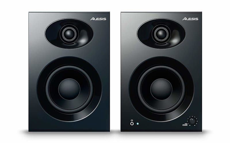 Alesis Nitro Mesh Kit with pair of Alesis Elevate 4 Desktop Speakers Bundle