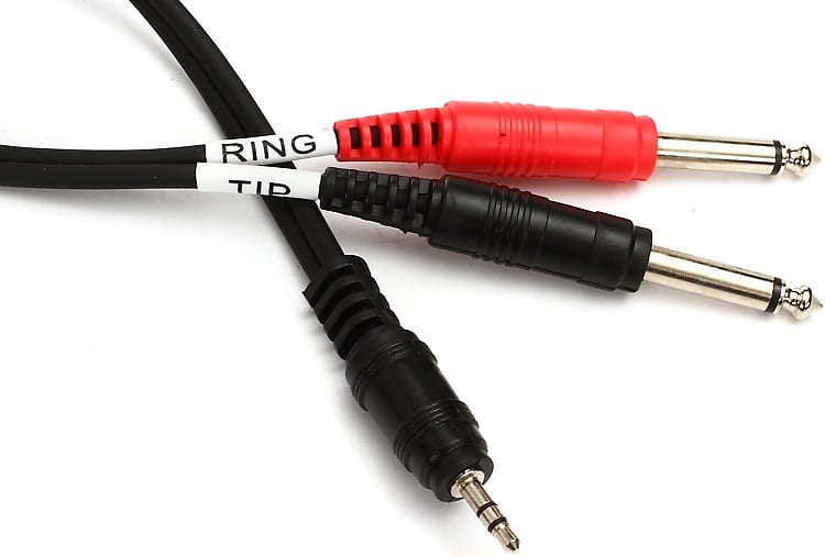 Hosa Stereo Adapter Cable CMP-159 - 3.5mm TRS to Dual 1/4" TS, 10 feet image 1