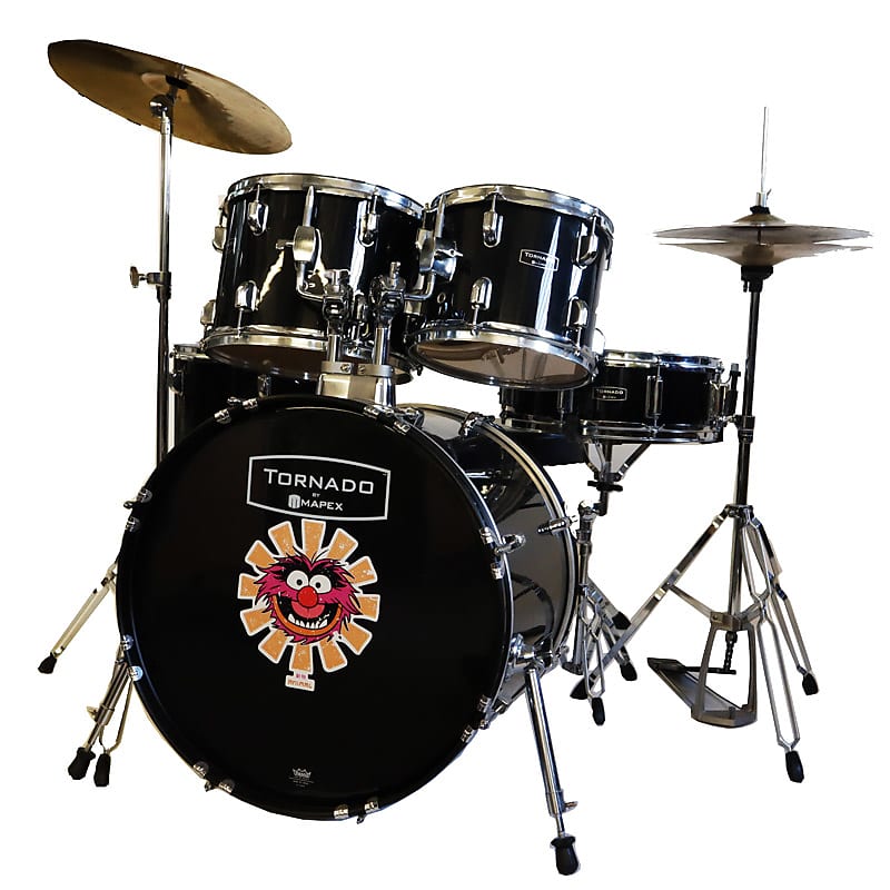 Mapex Tornado Drum Kit in Black with Hardware & Cymbals Reverb