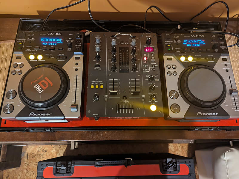 Complete Pioneer DJ Rig: 2 Pioneer CDJ 400s + DJM-400 Mixer + | Reverb