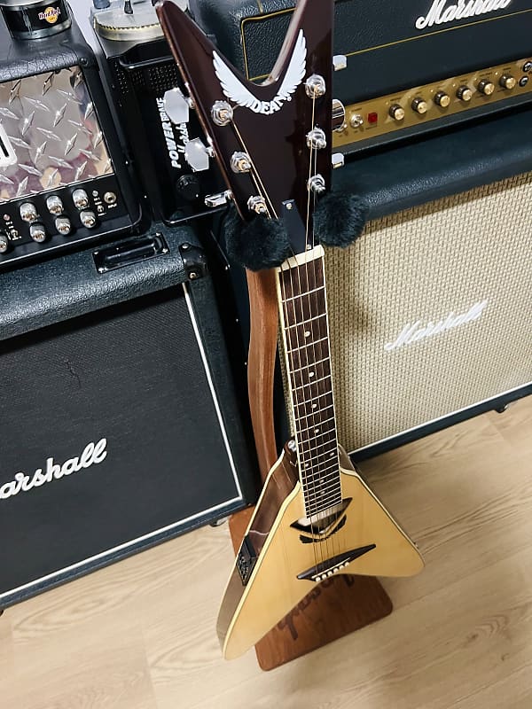 Dean V-Acoustic Flying V Acoustic Guitar Natural