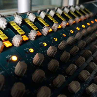 Helios Vintage 12 Channel mixing console ex The Who Ramport Studios 1971 Aqua Blue Green image 2