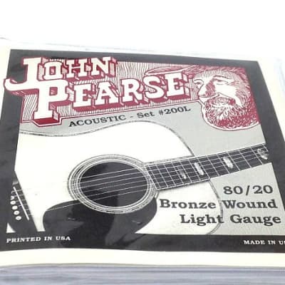 John Pearse Guitar Strings Acoustic 80/20 Bronze Wound Light #200L image 1
