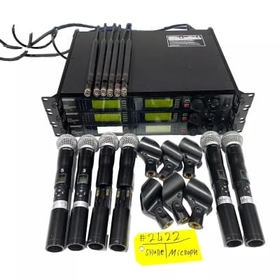 Shure UR4D Dual G1 Wireless Receiver W/ (2)UR2 Handheld Transmitters #2422 (One) image 1