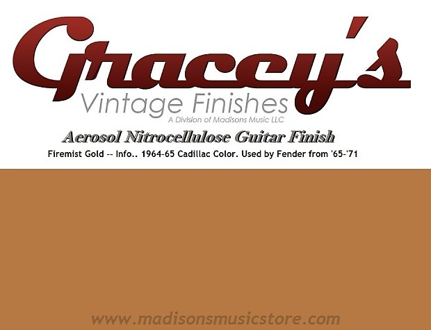 Gracey's FIREMIST GOLD  Guitar Finish Paint Aerosol Spray Can NITRO image 1