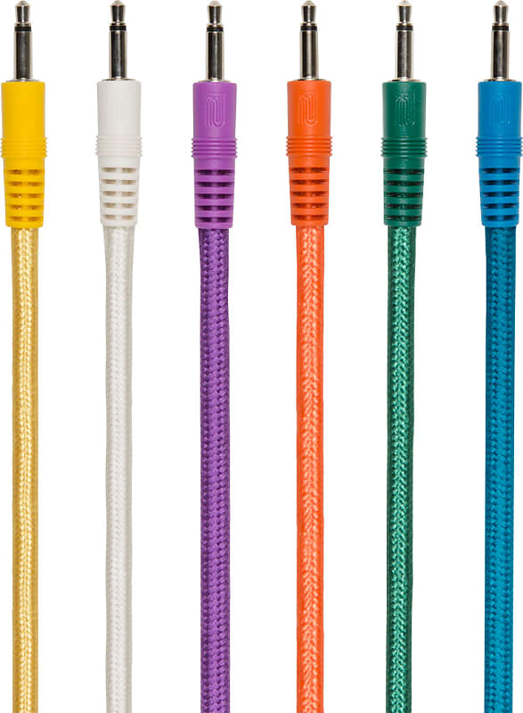 Roland Modular cables, 6-24" / 15-61cm,  assorted woven colors, 12 pack image 1