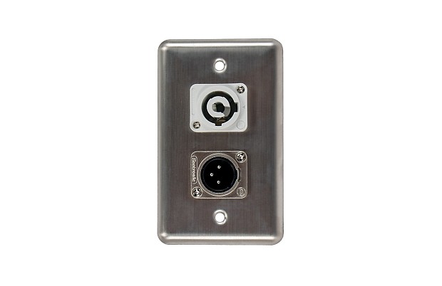 OSP D-2-1PCB1XM Duplex Wall Plate with 1 PowerCon B and 1 XLR Male Connector image 1
