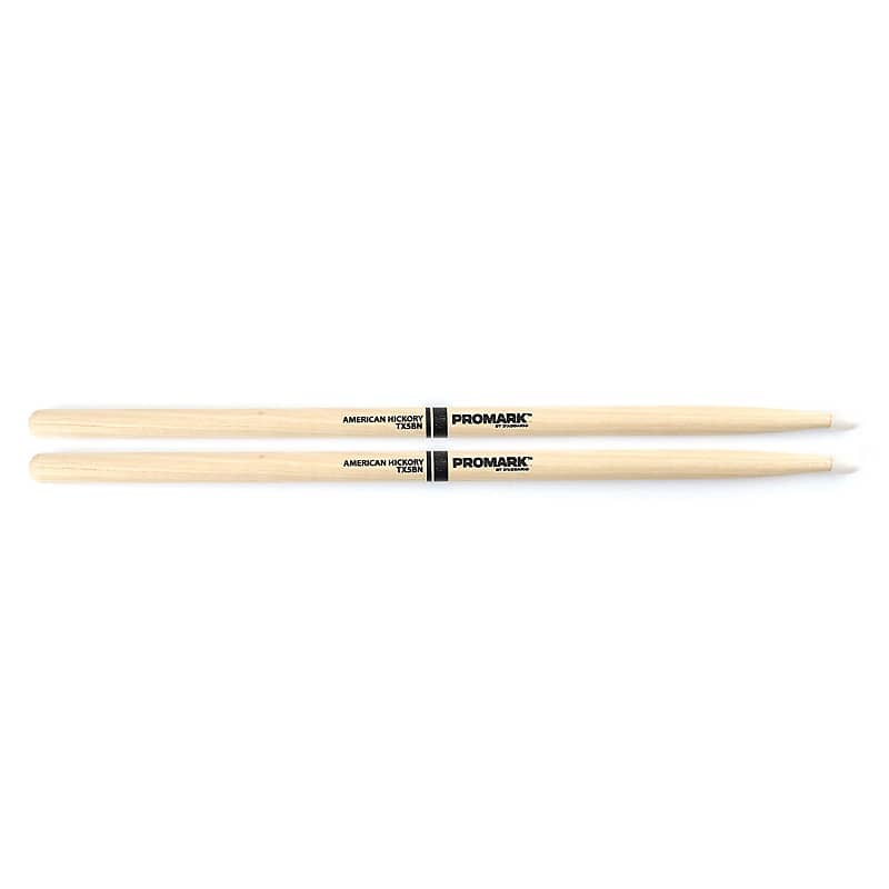 Promark Hickory 5A Nylon Tip Drum Sticks - TX5AN image 1